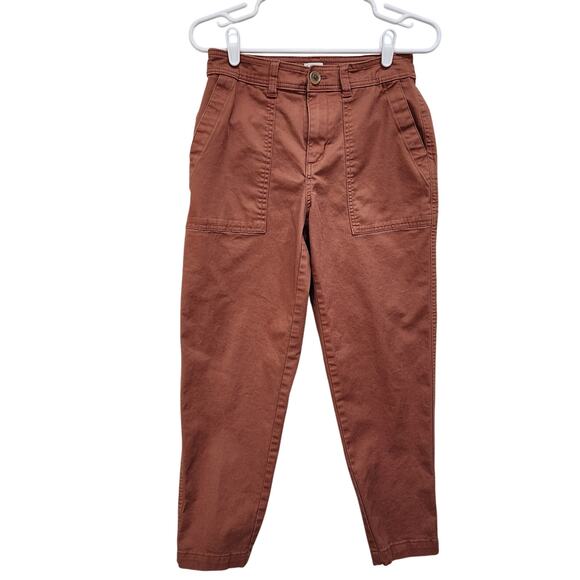 A New Day High-Rise Utility Ankle Pants Minimalist Stretch Rust Brown Size 4 - Picture 1 of 6
